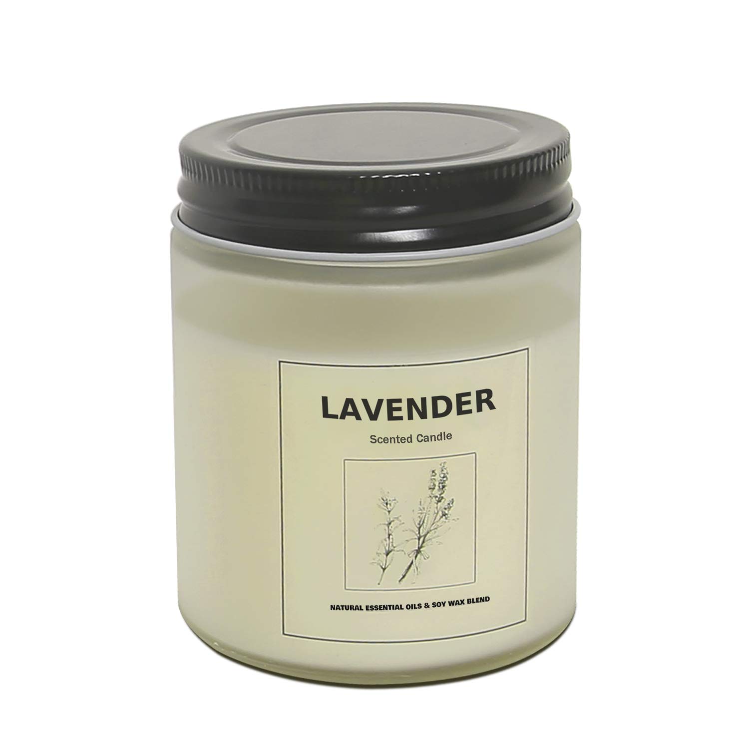 a jar of a lavender-scented candle 