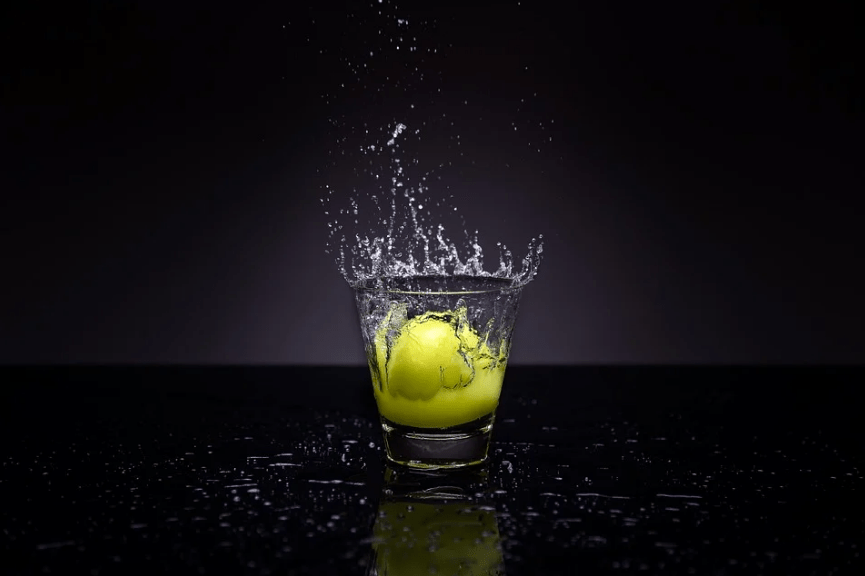 Lemon water is always refreshing.