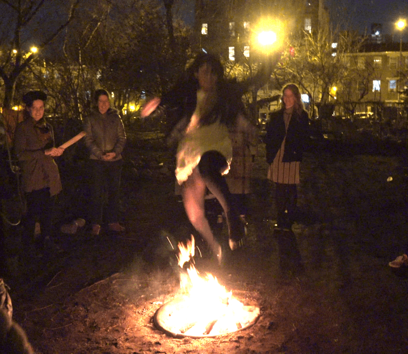 Chaharshanbe Suri Lozupone, a woman jumping over the fire
