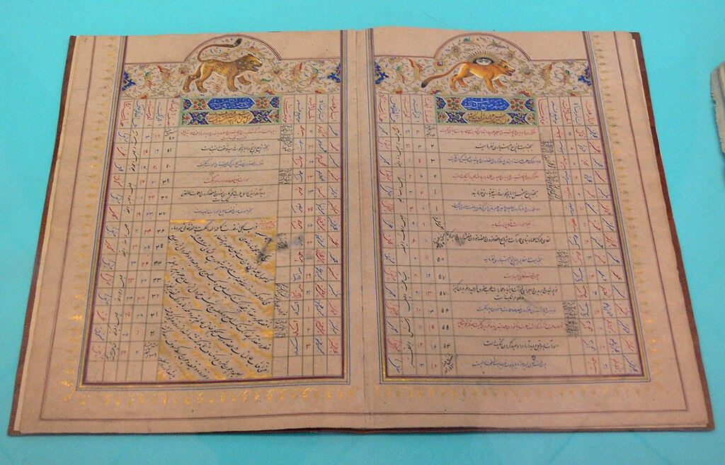 Iran Kalender 1863 Linden-Museum - Lunar calendar